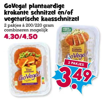 Aanbieding: Plantaardige krokante schnitzel en/of vegetarische kaasschnitzel