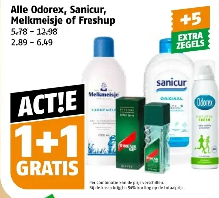 Aanbieding: Alle Odorex, Sanicur, Melkmeisje of Freshup