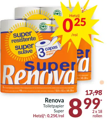 Promotie: Toiletpapier Super