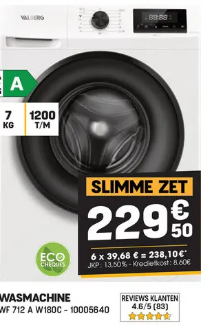 Promotie: Wasmachine wf 712 a w180c