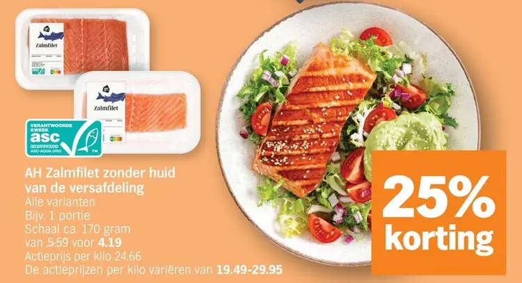 Promotie: Zalmfilet zonder huid van de versafdeling