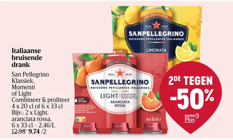 Aanbieding: Italiaanse bruisende drank San Pellegrino