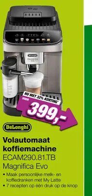 Aanbieding: DeLonghi ECAM290.81.TB Magnifica Evo Volautomatische Koffiemachine