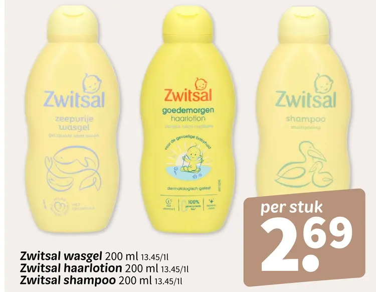 Promotie: Zwitsal wasgel, haarlotion, shampoo