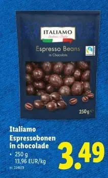 Promotie: Italiamo Espressobonen in chocolade
