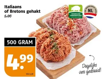 Aanbieding: Italiaans of Bretons gehakt