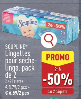 Offre: Lingettes pour sèche-linge, pack de 2