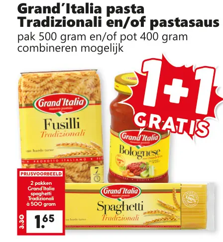 Aanbieding: Grand'Italia pasta Tradizionali en/of pastasaus