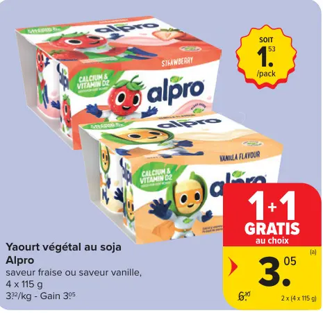 Offre: Yaourt végétal au soja