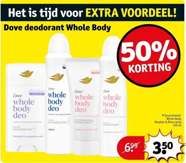 Aanbieding: Dove deodorant Whole Body