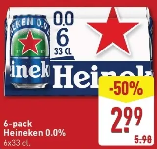 Aanbieding: 6-pack Heineken 0.0%