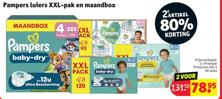 Promotie: Pampers luiers XXL-pak en maandbox