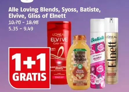 Aanbieding: Loving Blends, Syoss, Batiste, Elvive, Gliss of Elnett