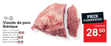 Offre: Viande de porc Ibérique