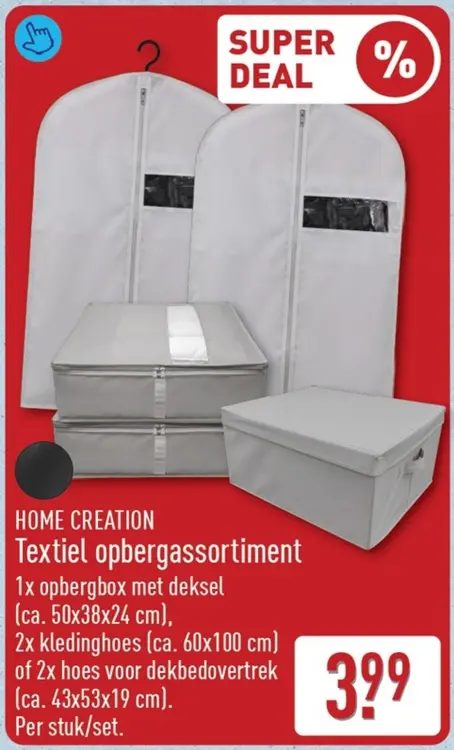 Aanbieding: HOME CREATION Textiel opbergassortiment