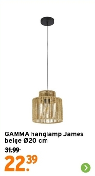 Aanbieding: GAMMA hanglamp James beige