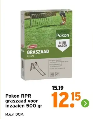 Aanbieding: Pokon RPR graszaad voor inzaaien