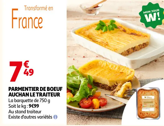 Offre: Parmentier de boeuf