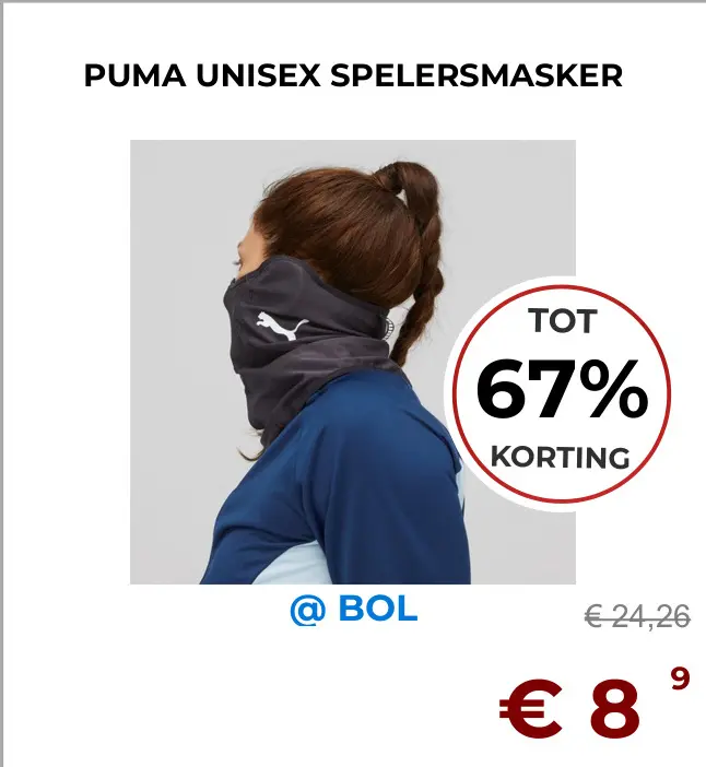 Aanbieding: Unisex spelersmasker