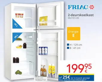 Promotie: 2-deurskoelkast