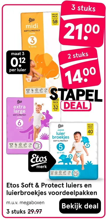 Aanbieding: Soft & Protect luiers en luierbroekjes voordeelpakken