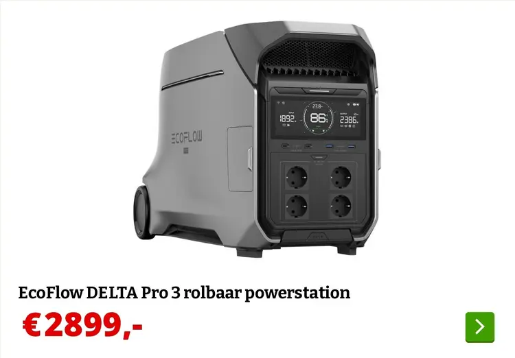 Aanbieding: EcoFlow DELTA Pro 3 rolbaar powerstation