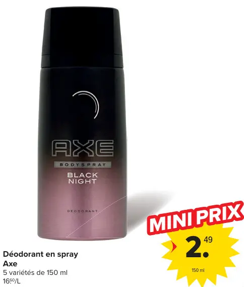 Offre: Déodorant en spray