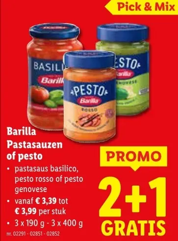 Aanbieding: Pastasauzen of pesto