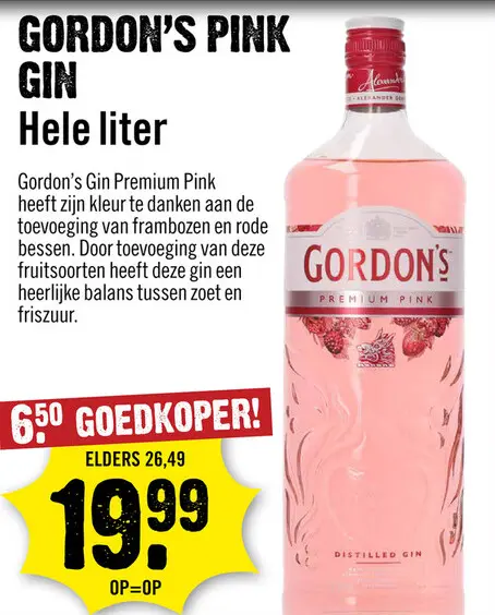 Aanbieding: Gordon's Premium Pink Gin 100 cl