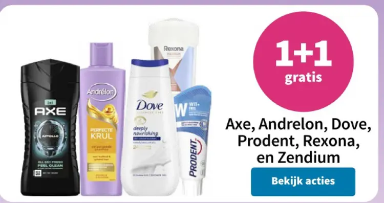 Aanbieding: Axe, Andrelon, Dove, Prodent, Rexona, en Zendium