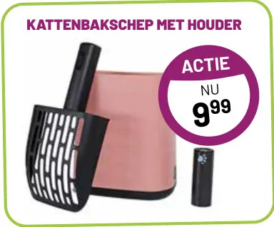 Aanbieding: Kattenbakschep met houder