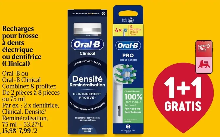 Offre: Recharges pour brosse à dents électrique ou dentifrice (Clinical)