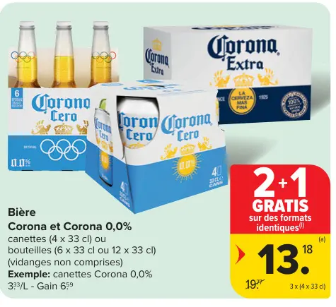 Offre: Bière Corona et Corona 0,0%