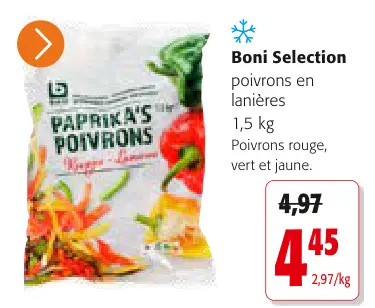 Offre: Poivrons en lanières
