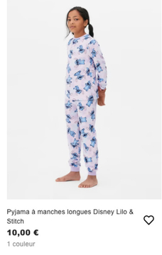 Offre: Pyjama à manches longues Disney Lilo & Stitch