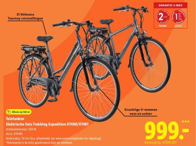 Aanbieding: Elektrische fiets Trekking Expedition XT480/X1481