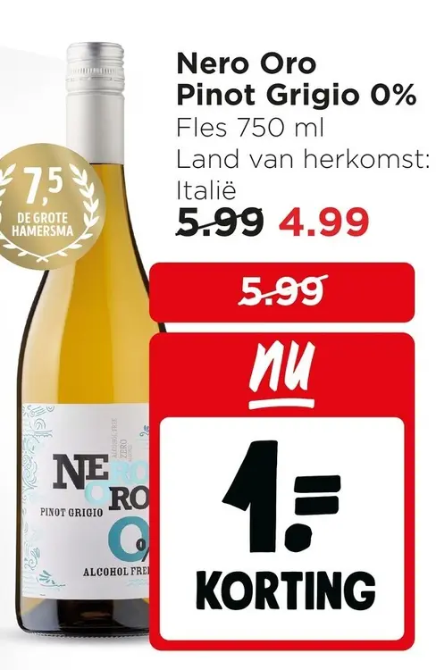 Aanbieding: Nero Oro Pinot Grigio 0%