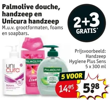 Aanbieding: Palmolive douche, handzeep en Unicura handzeep