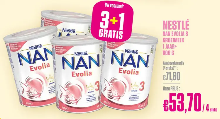 Promotie: Nestle Nan evolia 3 groeimelk