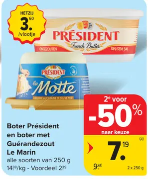 Aanbieding: Boter Président en boter met Guérandezout Le Martin