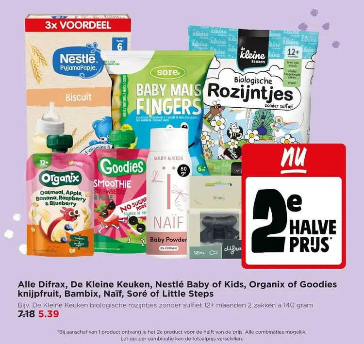 Aanbieding: Alle Difrax, De Kleine Keuken, Nestlé Baby of Kids, Organix of Goodies knijpfruit, Bambix, Naïf, Soré of Little Steps