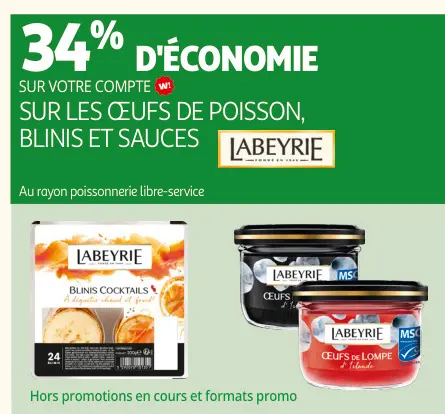 Promotie: Œufs de poisson, blinis et sauces