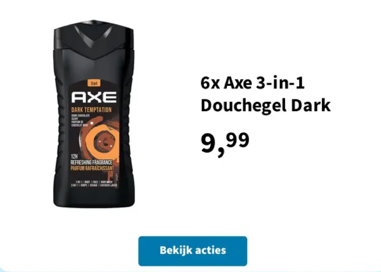 Promotie: Axe 3-in-1 Douchegel Dark