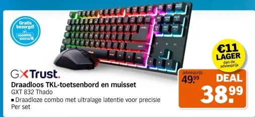 Aanbieding: Draadloos TKL-toetsenbord en muisset