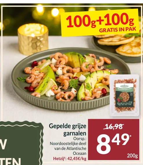Promotie: Gepelde grijze garnalen