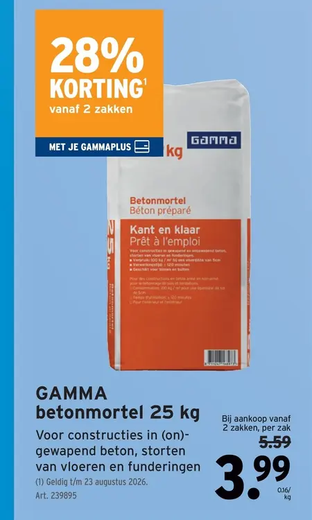 Promotie: betonmortel