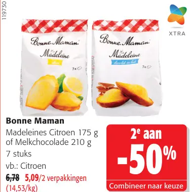 Promotie: Madeleines Citroen of Melkchocolade