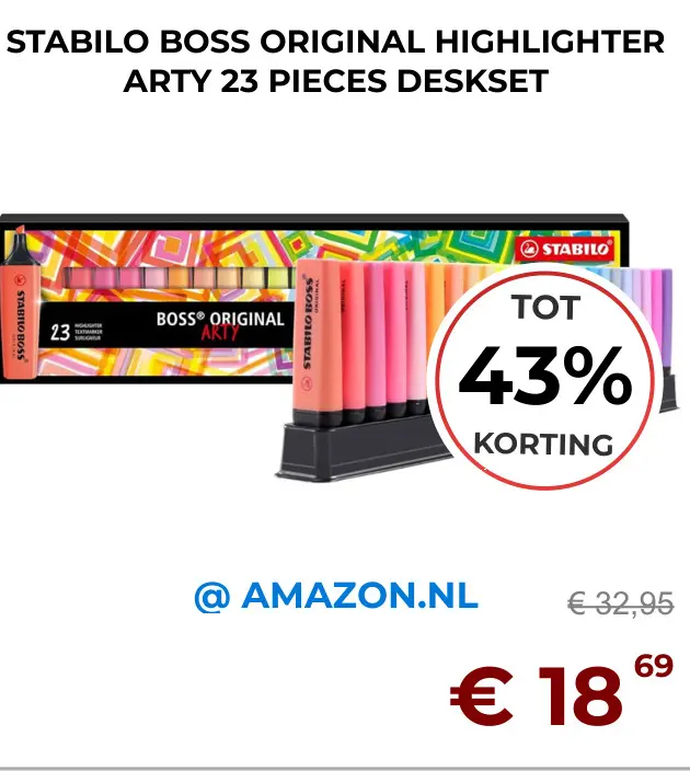 Aanbieding: Original highlighter Arty 23 pieces deskset