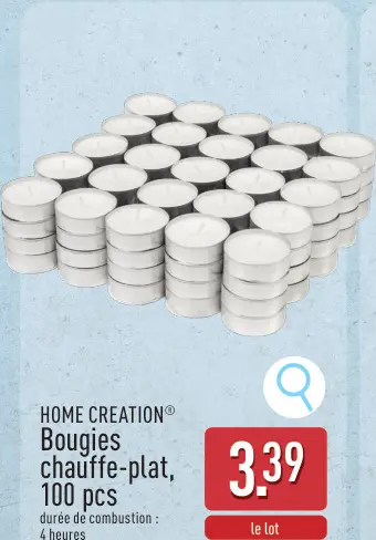 Offre: Bougies chauffe-plat