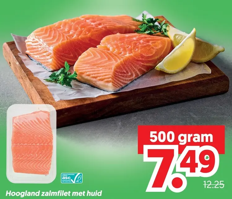 Aanbieding: Hoogland zalmfilet met huid